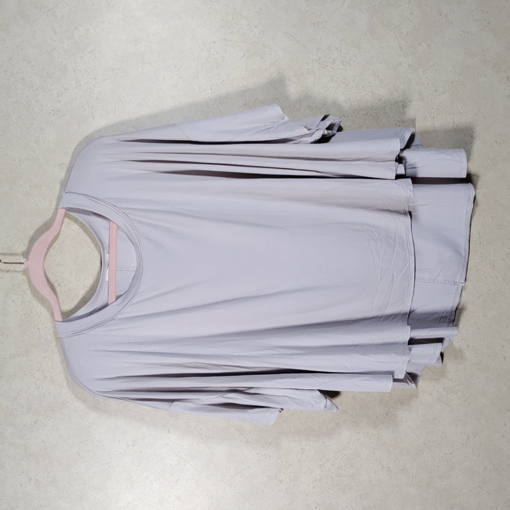 H166 Easel Los Angeles taupe high low oversized dolman tee L